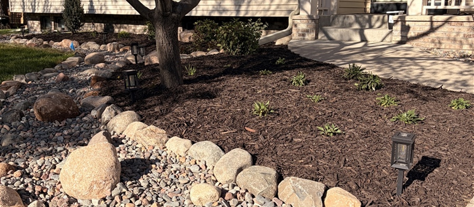 Anoka, MN Creek Bed Drainage & Landscape Installation Project