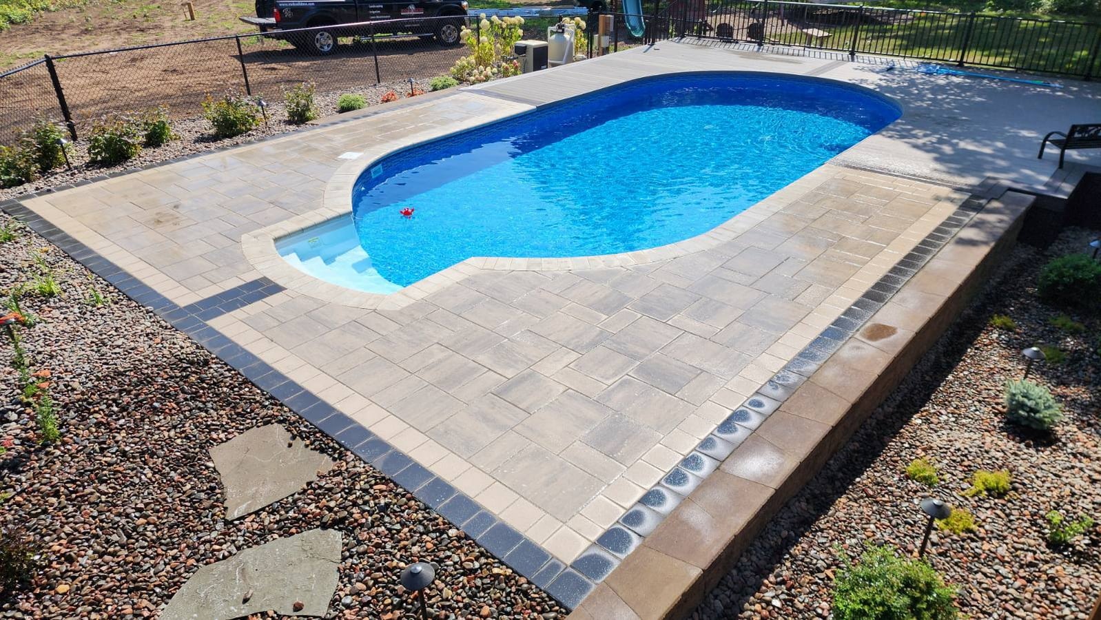 Multi-Tier Pool Deck Build & Irrigation Installation Project in Andover, MN